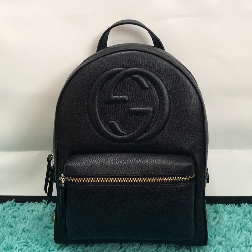 Gucci Soho Chain Black Leather Backpack